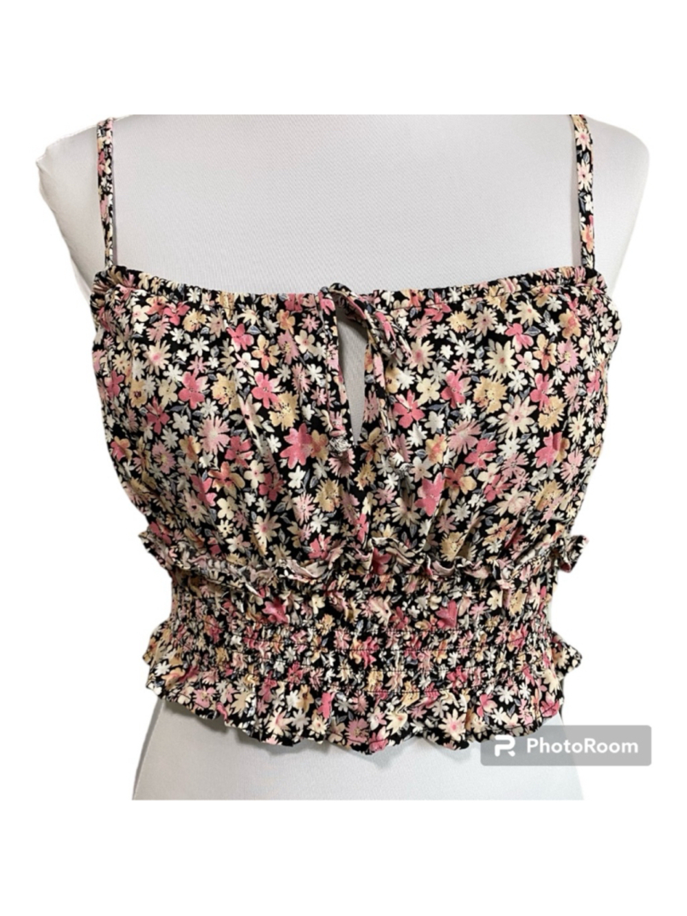 Wild fable floral adjustable spaghetti strap tank top size small